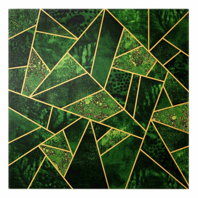 Tableau couleur vert Émeraude foncé avec or