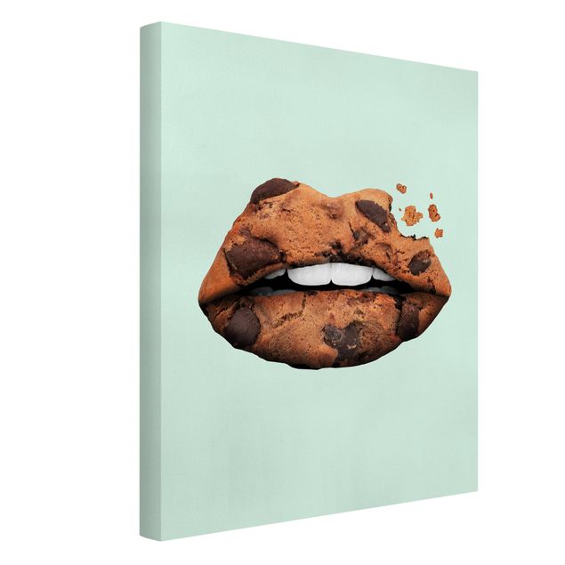 Reproduction tableau impression sur toile Lèvres avec Biscuit