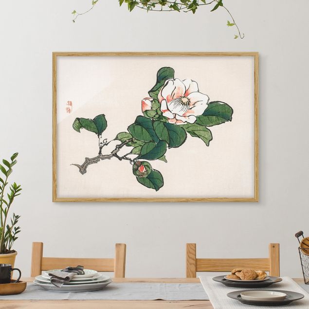 Déco mur cuisine Dessin vintage asiatique fleur de pommier