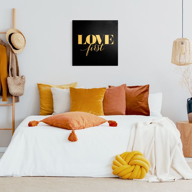Impressions sur toile Love first Black