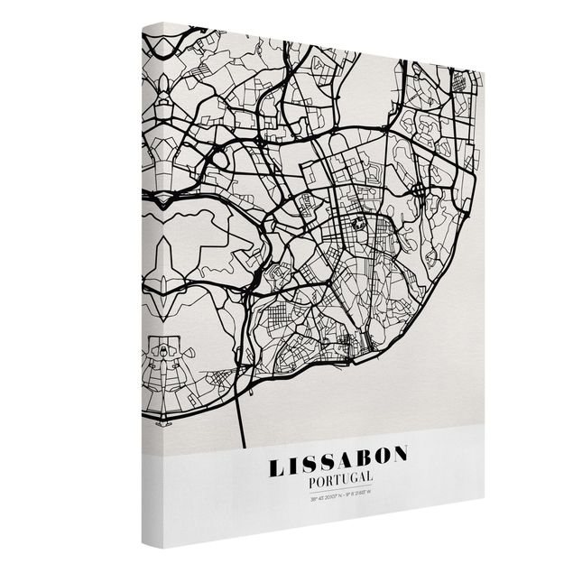 Tableaux mappemonde Carte de la ville de Lisbonne - Classique