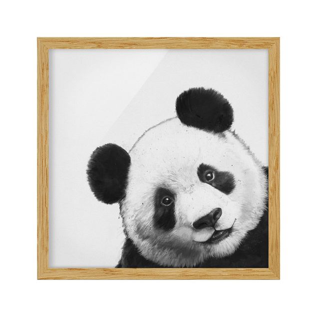 Tableaux encadrés noir et blanc Illustration Panda Dessin Noir Et Blanc