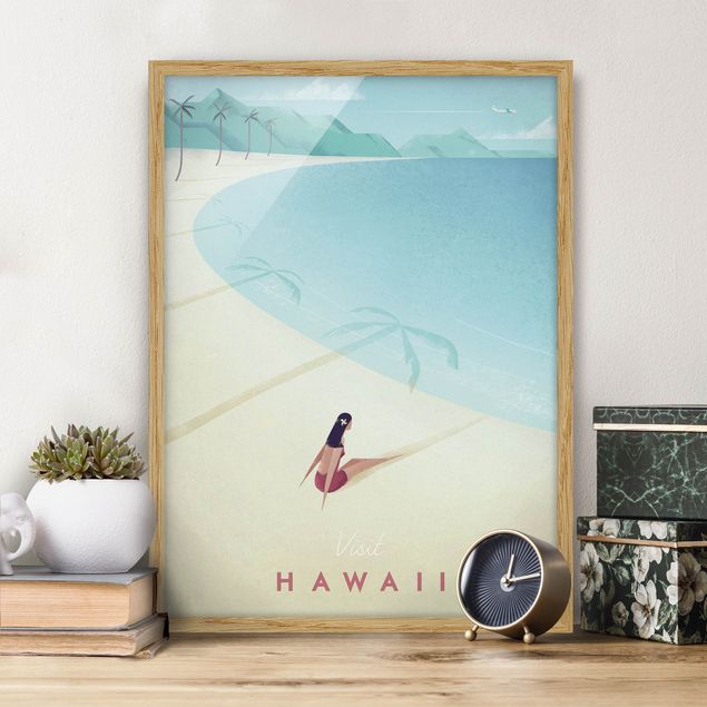 Tableaux encadrés plage & mer Poster de voyage - Hawaii