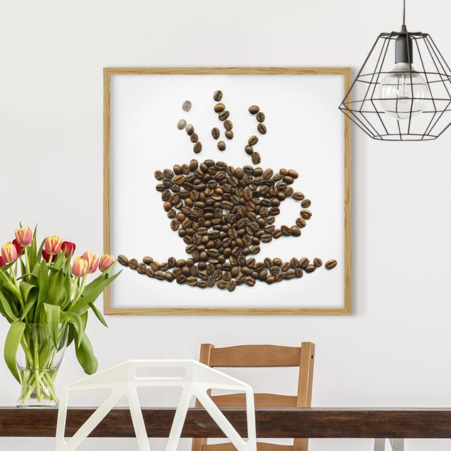 Tableau moderne Tasse de grains de café