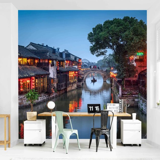Papier peint panoramique ville Soirée atmosphérique à Xitang