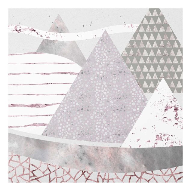 Tableaux moderne Paysage abstrait de montagne motif pastel