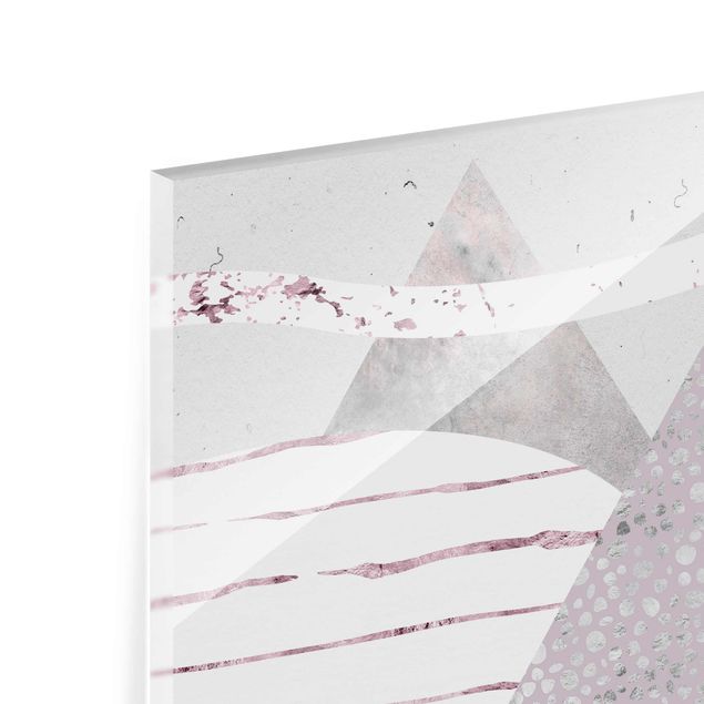 Tableaux muraux Paysage abstrait de montagne motif pastel