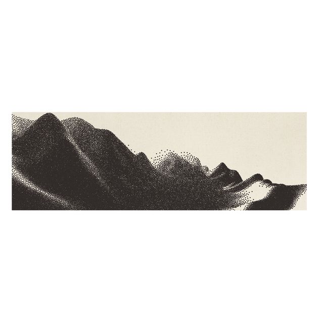 Tableau abstrait Paysage abstrait à pois Alpes