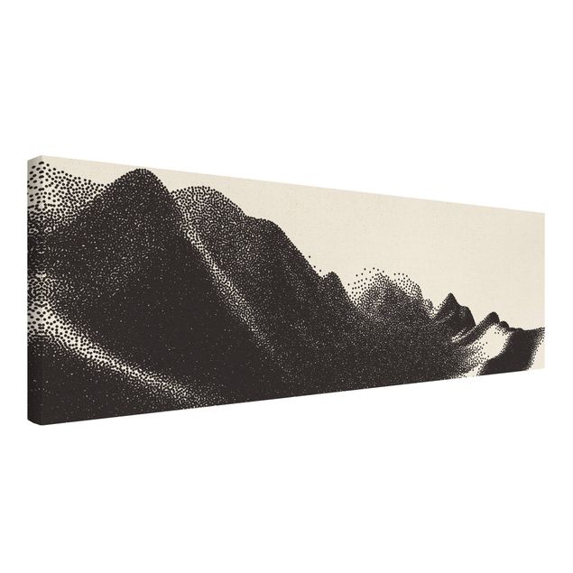 Tableaux noirs Paysage abstrait à pois Alpes