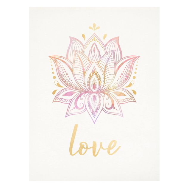 Tableaux muraux Illustration Lotus Love Or Rose Clair