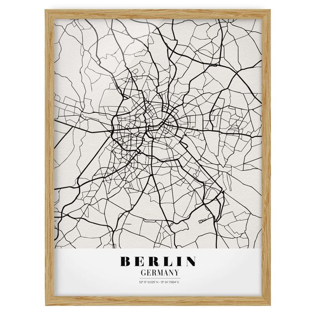 Tableaux encadrés citations Plan de ville de Berlin - Classique
