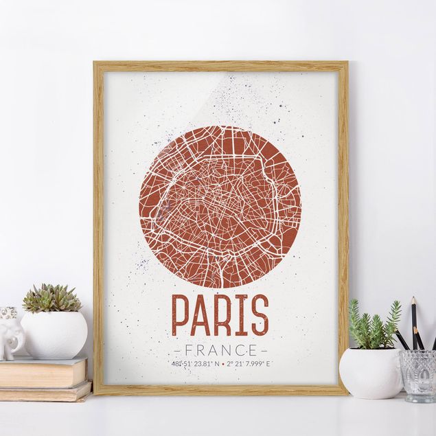 Déco murale cuisine Plan de ville de Paris - Rétro
