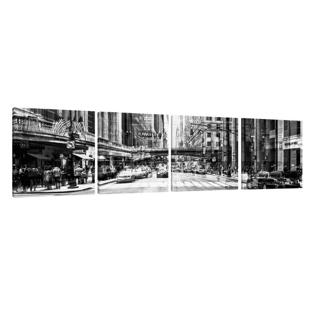 Toile paysage montagne NYC Urban black and white
