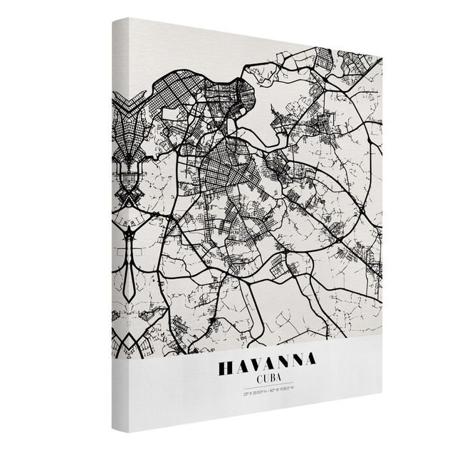 Tableau carte du monde Plan de ville La Havane - Classique