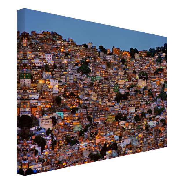 Tableau ville du monde Coucher de soleil dans une favela de Rio de Janeiro