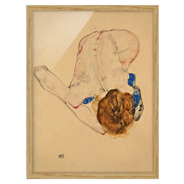 Tableau moderne Egon Schiele - Acte de flexion avant