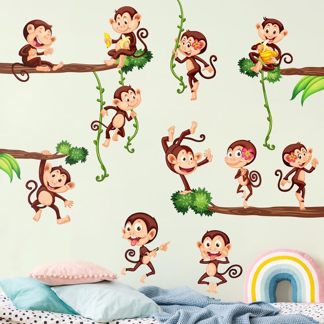 Sticker mural jungle Singes de la jungle