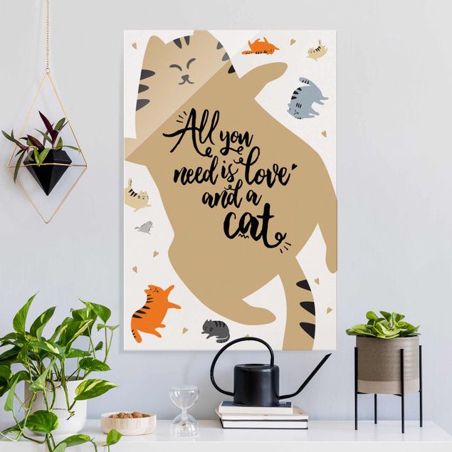 Déco mur cuisine All You Need Is Love And A Cat Cat Belly