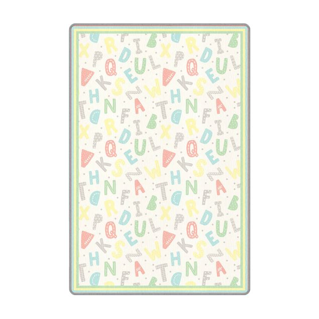 Tapis - Alphabet In Pastel Colours With Frame