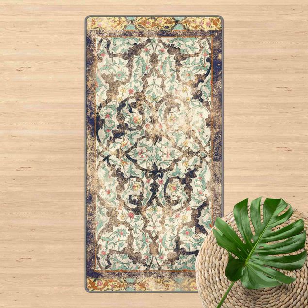 tapis contemporain Old-Fashioned Blue Rug Vintage