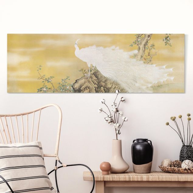 Tableaux oiseaux sur toile Grâce et splendeur du paon blanc