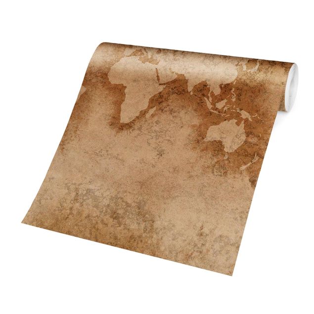Papiers peints beige Carte du Monde Antique