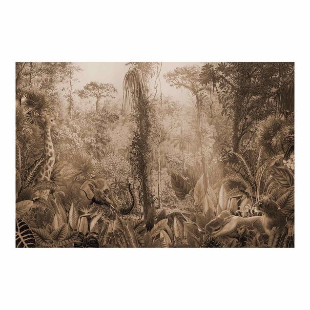 Papier peint vintage Antique Jungle Sepia