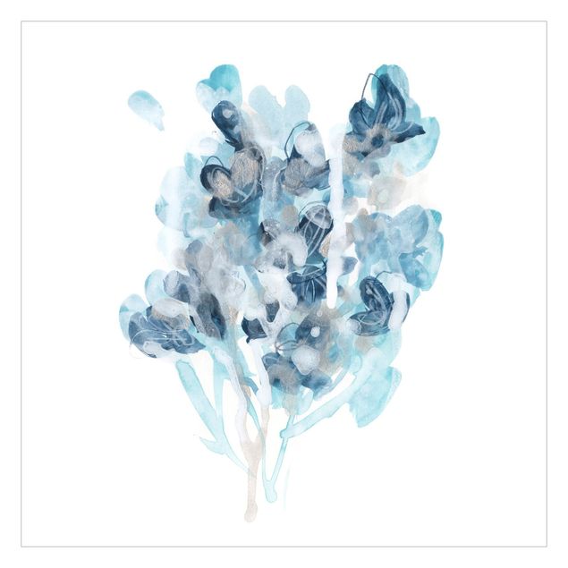Papier peint - Watercolour Bouquet With Blue Shades
