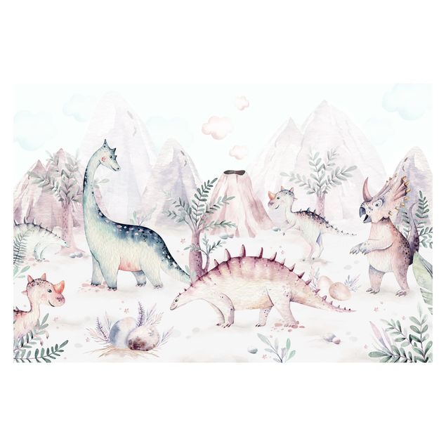 Papier peint - Watercolour World Of Dinosaurs
