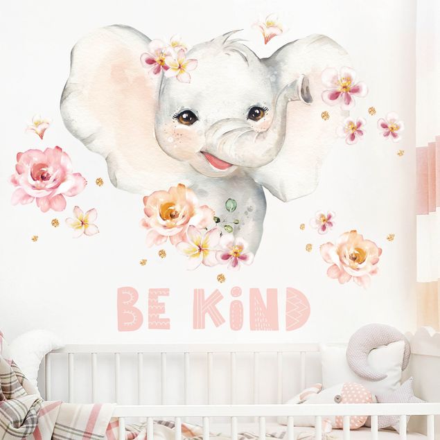 Déco chambre enfant Aquarelle - Elephant - Be Kind