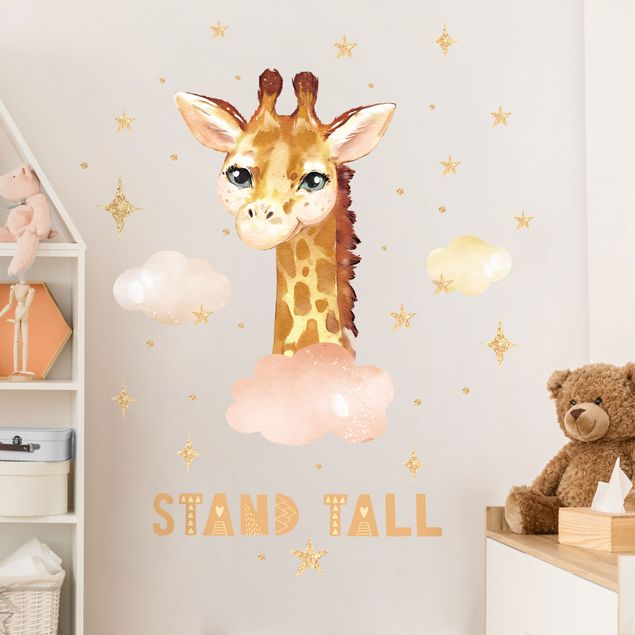 Sticker mural - Watercolor Giraffe - Stand Tall
