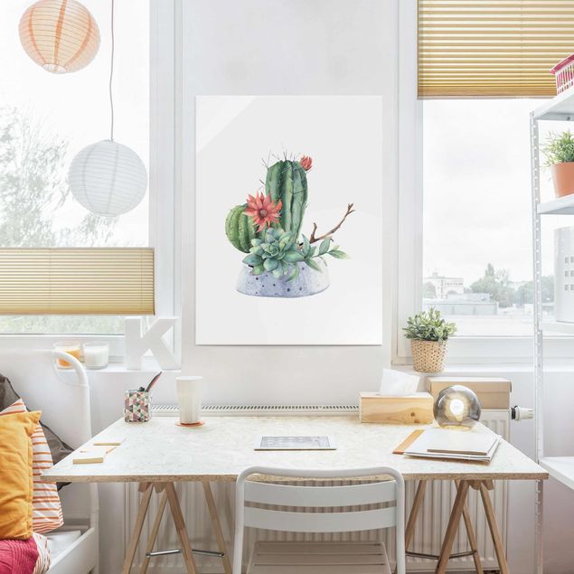 Tableaux moderne Illustration de cactus à l'aquarelle