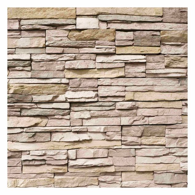 Papier peint industriel Mur de pierre asiatique - Mur de pierre fait de grandes pierres claires