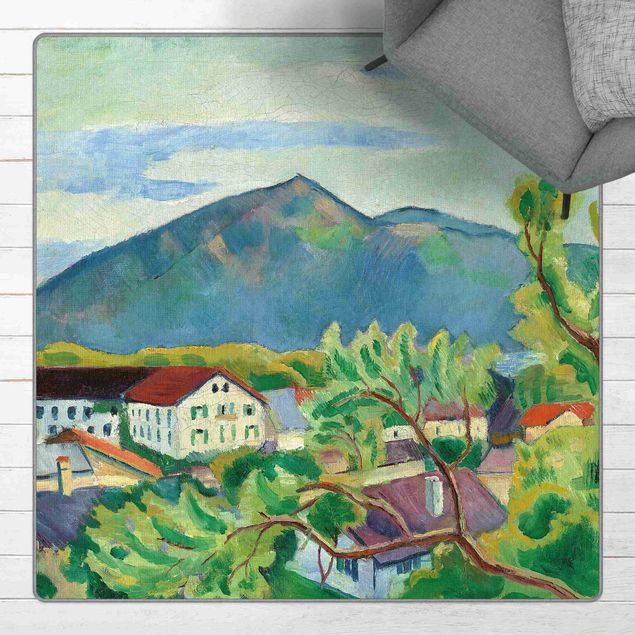 Tableaux Expressionnisme August Macke - Landscape At Tegernsee In Spring
