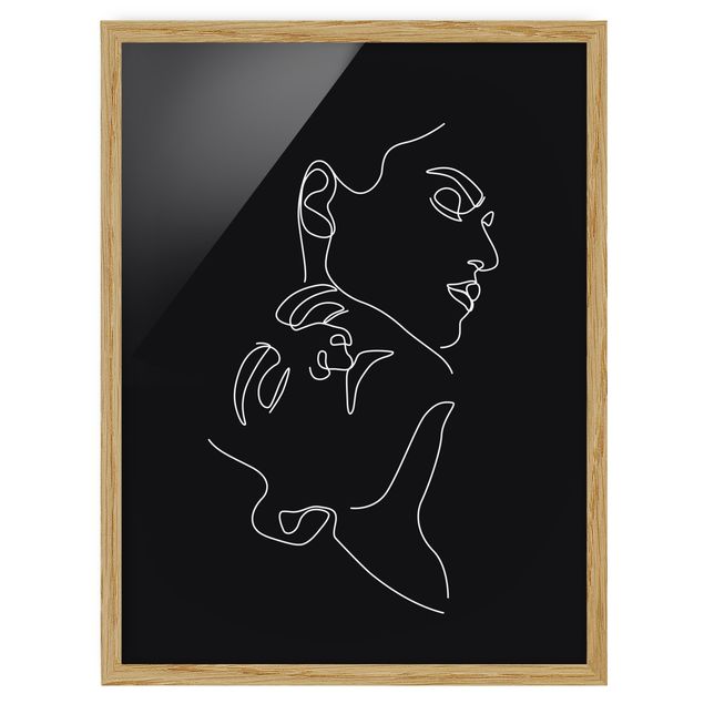 Tableau portrait Line Art Femme Visages Noirs