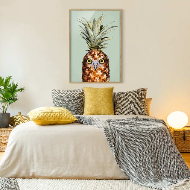 Tableau fruits Ananas avec hibou