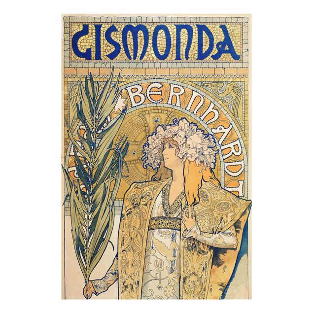 Tableaux en verre citations Alfons Mucha - Affiche pour la pièce Gismonda