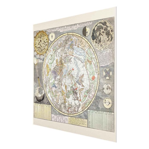 Tableaux en verre magnétique Ancienne carte des étoiles vintage