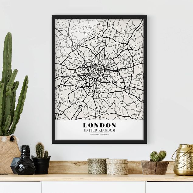 Poster encadré - London City Map - Classic