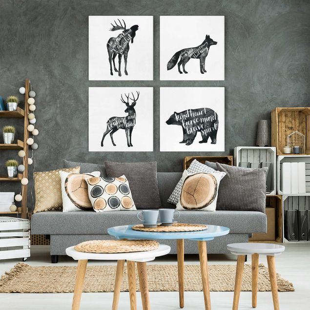 Tableaux ours Animaux sagese Lot I