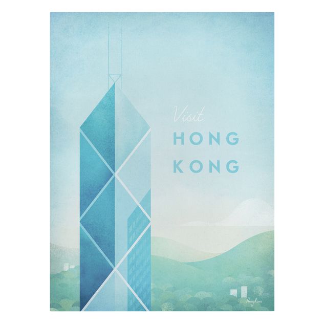 Tableau ville Poster de voyage - Hong Kong