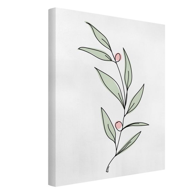 tableaux floraux Branche avec baies Line Art