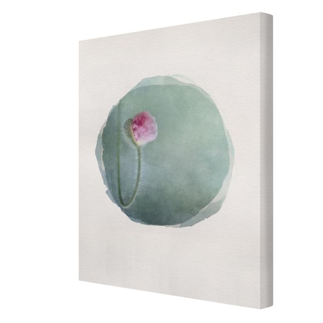 Tableaux toile Aquarelles - Fleur en rose