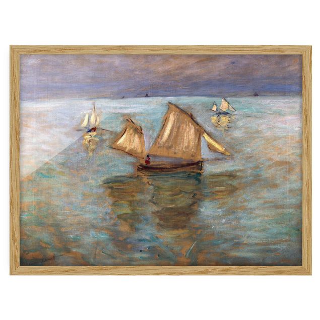 Toile impressionniste Claude Monet - Bateaux de pêche près de Pourville