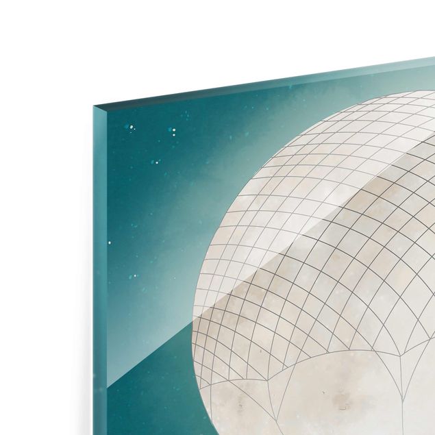 Tableaux de Laura Graves Illustration Lapins Lune comme Montgolfière Ciel étoilé