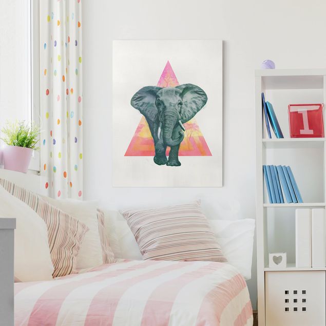 Déco murale cuisine Illustration Elephant Front Triangle Painting