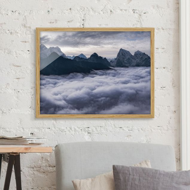 Tableau paysages Mer de nuages dans l'Himalaya