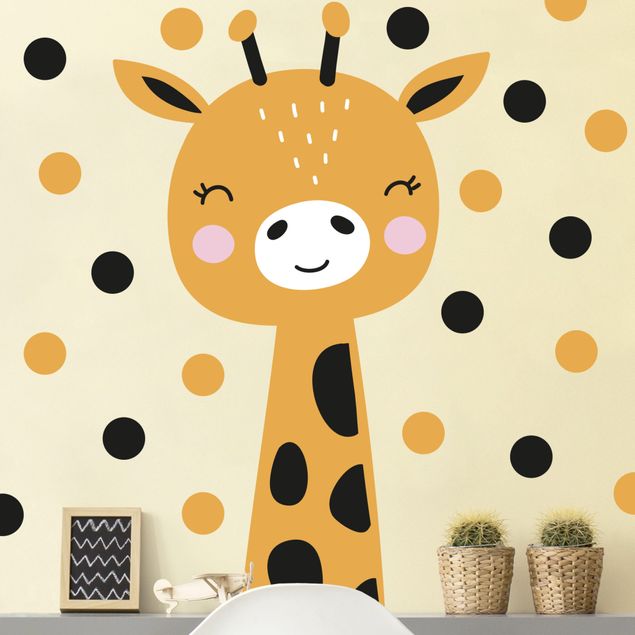 Sticker mural girafe Bébé Girafe
