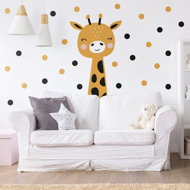 Sticker mur animaux Bébé Girafe