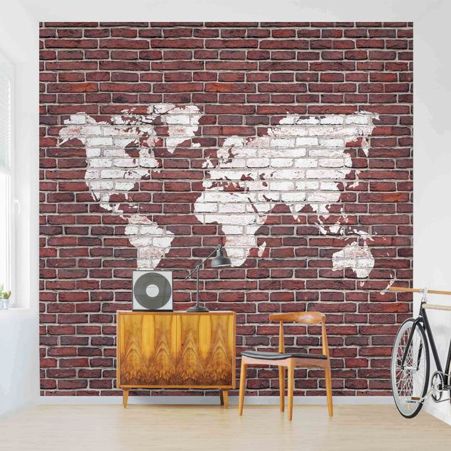 Tapisserie 3d Brick World Map